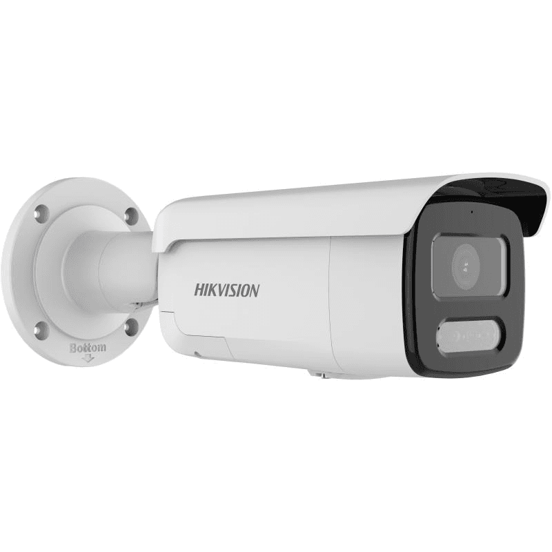 Hikvision DS-2CD2T47G2-LSU/SL 4 MP ColorVu Strobe Light and Audible Warning Fixed Bullet Network Camera,  1/1.8" Progressive Scan CMOS, Focus on human and vehicle targets classification, H.265+, Built-in two-way audio, IP67 – Buy Online