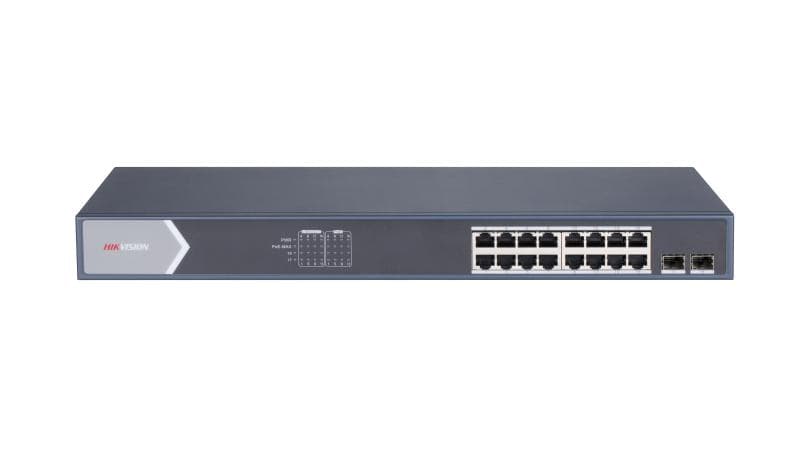 HIKVISION Hikvision DS-3E0526P-E/M 24 Port Gigabit Unmanaged PoE Switch, 24x Gigabit PoE port, 2x Gigabit SFP fiber optical port - product view 3 of 8