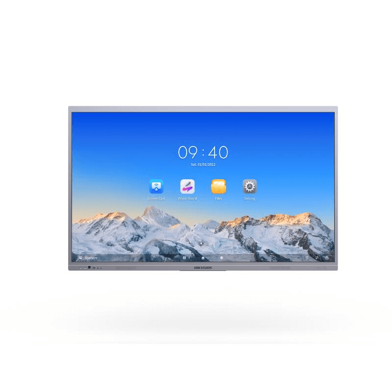 Hikvision 86", 4K Interactive Display, Android 12,  memory 8GB, build-in 128GB storage,  45 points infrared touch, Type-C*2,VGA input*1,DP input*1, HDMI input *3, HDMI output*1, Dual wifi, Buletooth 5.1, industrial screen protection.  5.1, | DS-D5C86RB/A - product view 3 of 3