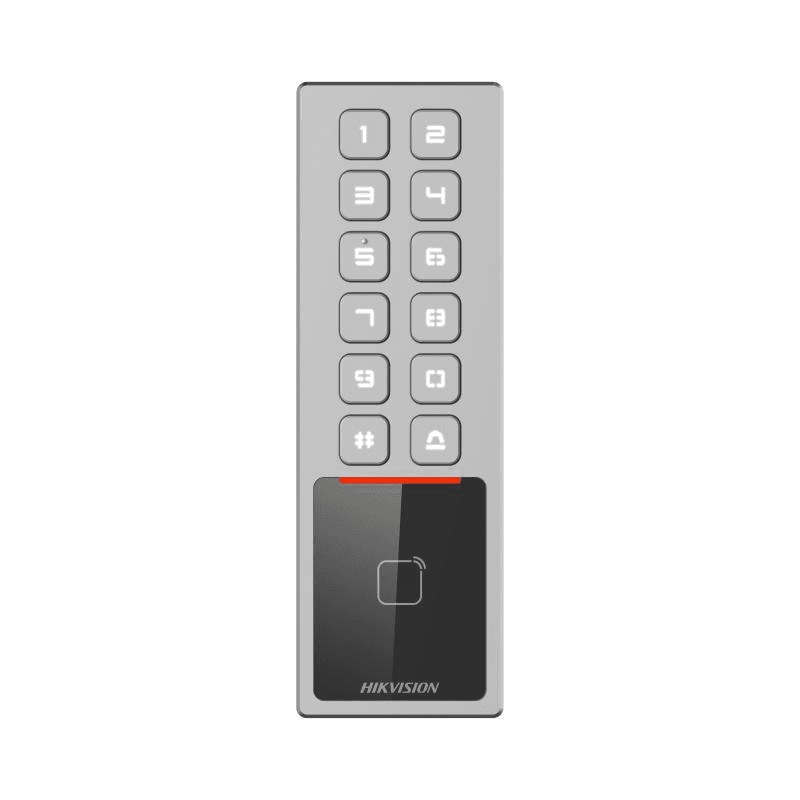 HIKVISION Hikvision DS-K1T805MBFWX Access Control Terminal, Card, Fingerprint, PIN, and Bluetooth, 10,000 Cards & 100,000 Events Storage, Built-in card reader for M1 card - product view 2 of 2