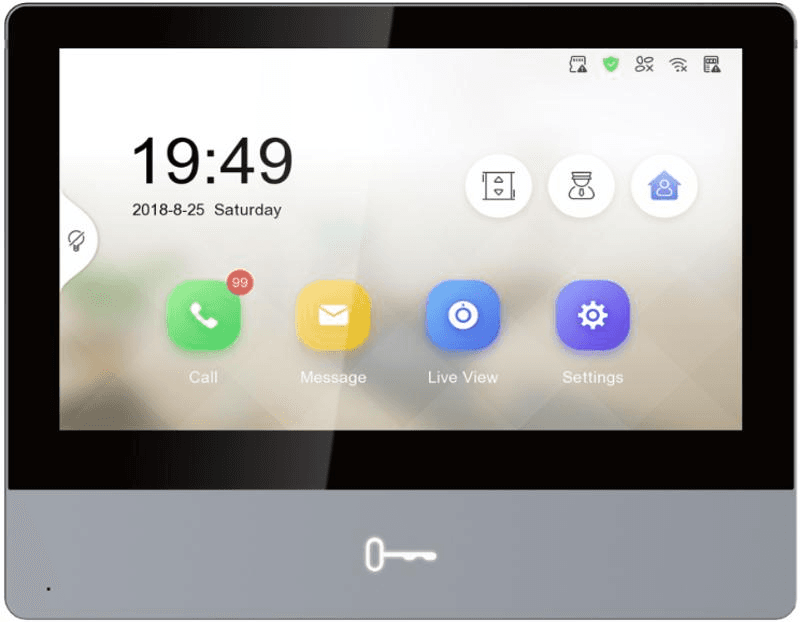 Hikvision DS-KH8350-WTE1 KH8 Series Indoor Station, 7-inch IPS touch screen with 1024 ?? 600 resolution, Convenient Hik-Connect APP Mobile Control, Receive calls, open the door and live view remotely, Support voice messages when no response Device – Buy Online