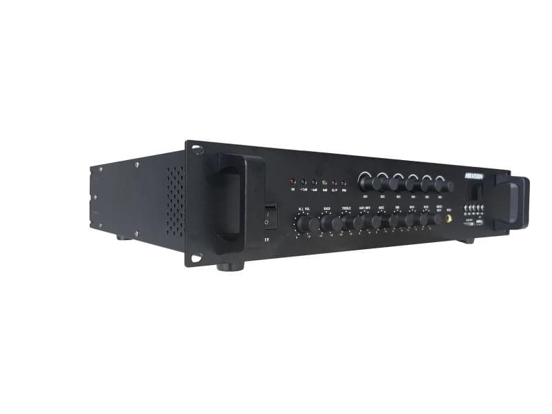 HIKVISION Hikvision DS-QAE0A120G1-VB6 120W 6-Zone Analog Amplifier, 2x AUX, 1x EMC,  2x Microphone Inputs, Built in Bluetooth/MP3 - product view 3 of 3