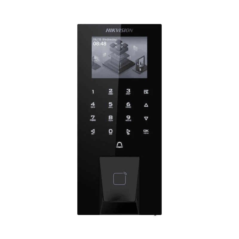 Hikvision DS-K1T807MBFWX-E1 Pro Fingerprint Access Control Terminal, With Touch Buttons, 2.4-inch LCD screen, Supports Bluetooth, Card