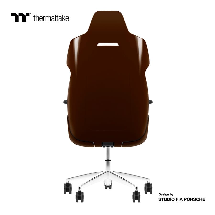 Thermaltake Argent E700 Real Leather Gaming Chair, Design by Studio F. A. Porsche, 4D Adjustable Armrests, Wire-Control Mechanism, 4 Gas Lift-Saddle Brown - product view 2 of 6