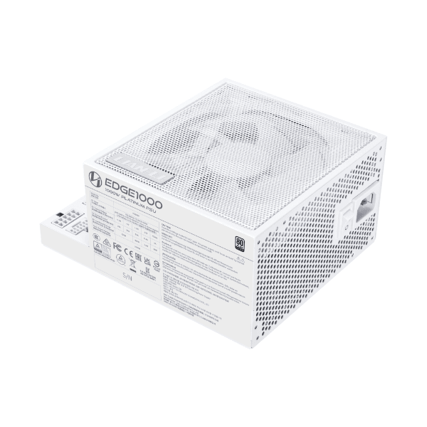 LIAN LI Lian-Li EDGE GOLD Fully Modular Power Supply, 1000W Power, 80 PLUS Gold Efficiency, 120mm FDB Fan Type, Active PFC, ATX 3.1 Form Factor, 2400 RPM Fan Speed, White | EG1000G.WH00 - product view 2 of 4