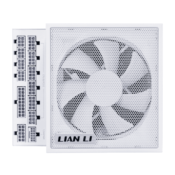 LIAN LI Lian Li EDGE 850 Fully Modular Power Supply, 850W, L-Shape Design, 80 Plus Platinum, 120mm FDB Fan, ATX 3.0 & 3.1 Compliant, PCIe 5.1 Support, Active PFC, White | EGO850 WHITE - product view 2 of 2