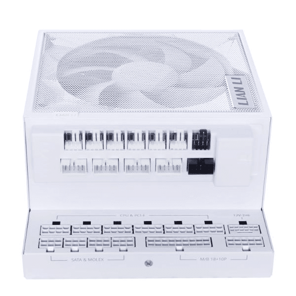 LIAN LI Lian Li EDGE GOLD 1200W ATX White Powersupply PSU, 80 PLUS Gold, L-Shape Design, Detachable USB & PWM Hub, PCIe 5.1 Ready | G9P.EG1200G.WH00.UK - product view 3 of 4