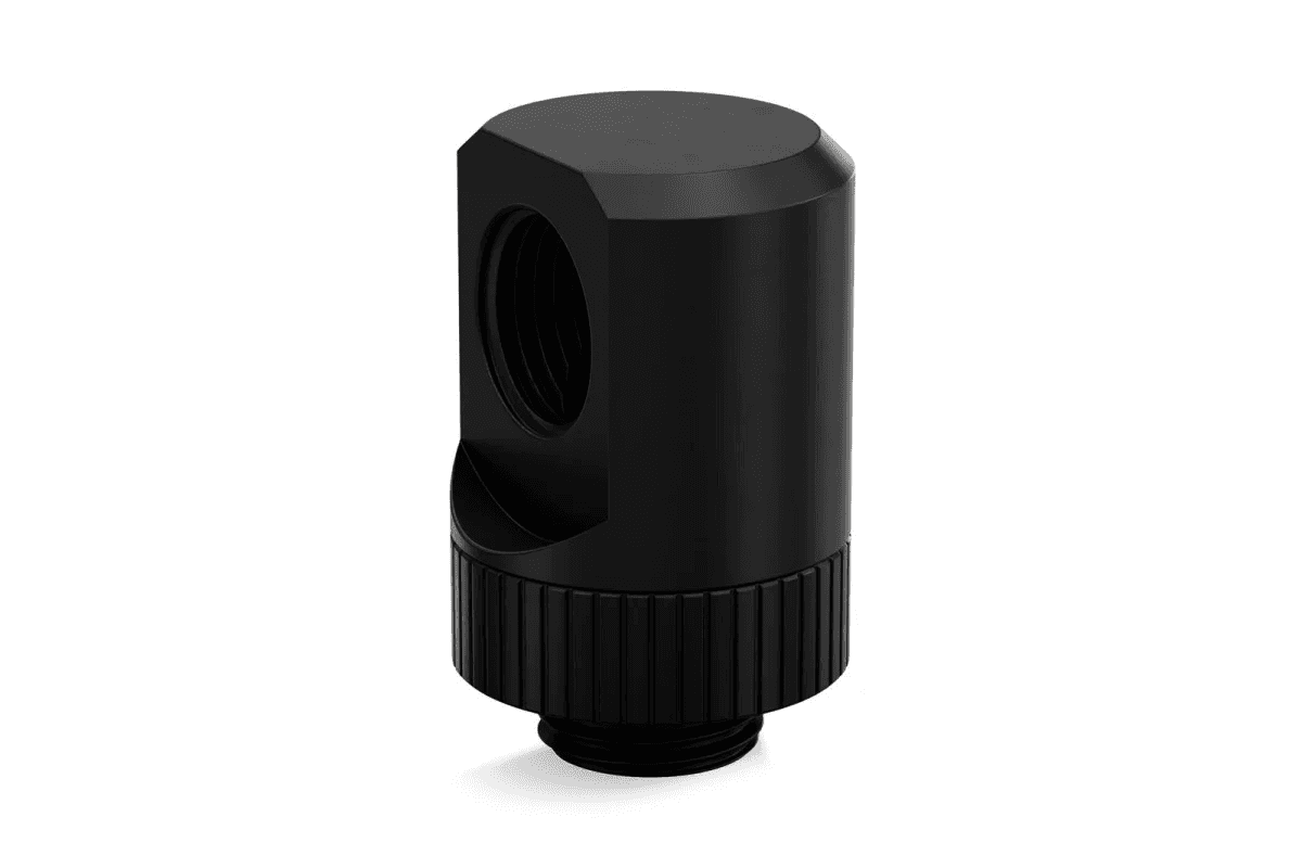 ekwb EKWB EK-Quantum Torque Rotary 90?? Adapter, Fitting With G1/4" Threads, Very Sturdy And There Are Zero Movement, Cnc Machined Brass With High-quality Black Finish, Black | 3831109814475 - product view 3 of 5