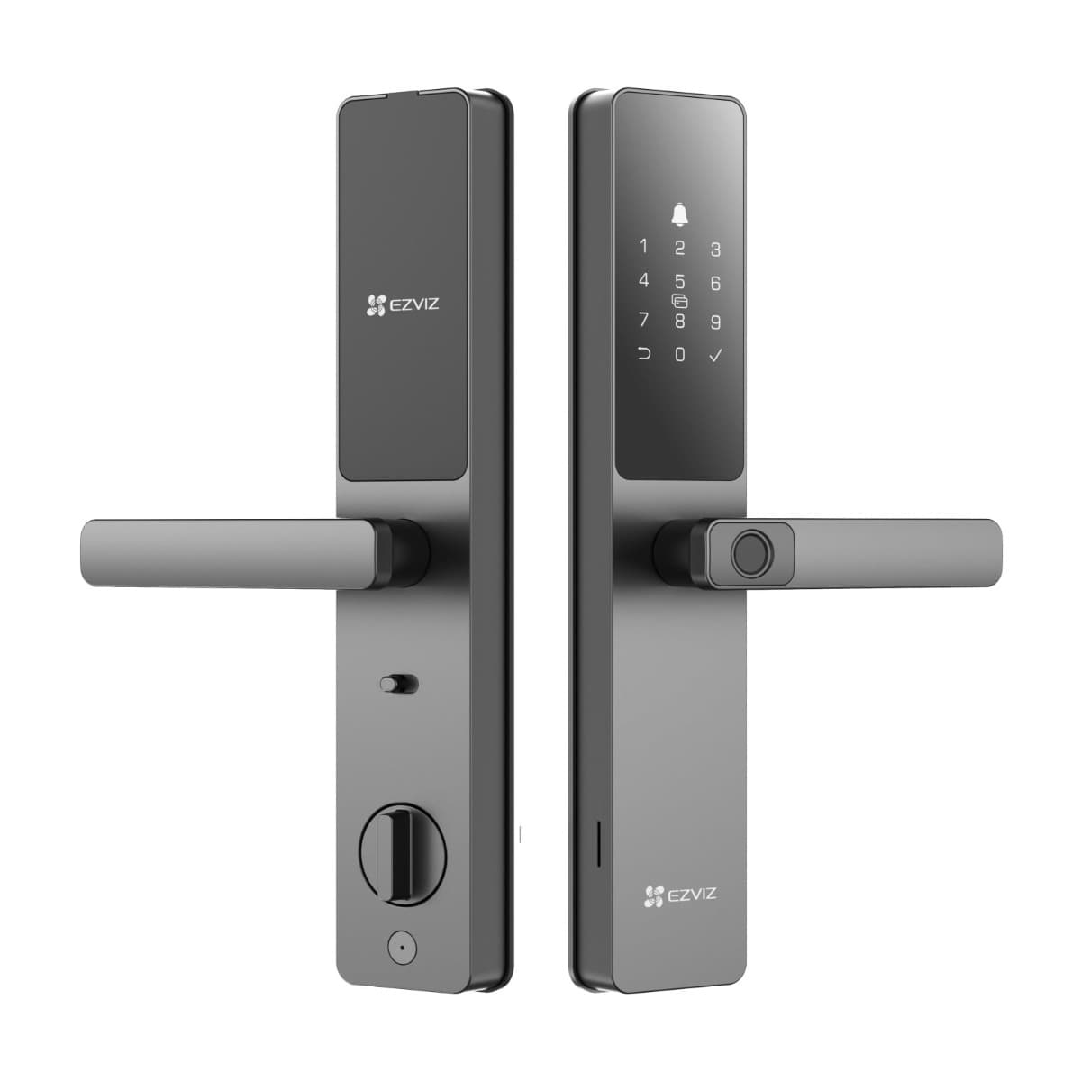 EZVIZ DL05 Smart Fingerprint Lock, Proximity Card, Passcode, Mechanical Key (For Emergency), Easy Control via EZVIZ App, Built-In Electronic Doorbell, Smart Integration with EZVIZ Cameras, Black | CS-DL05