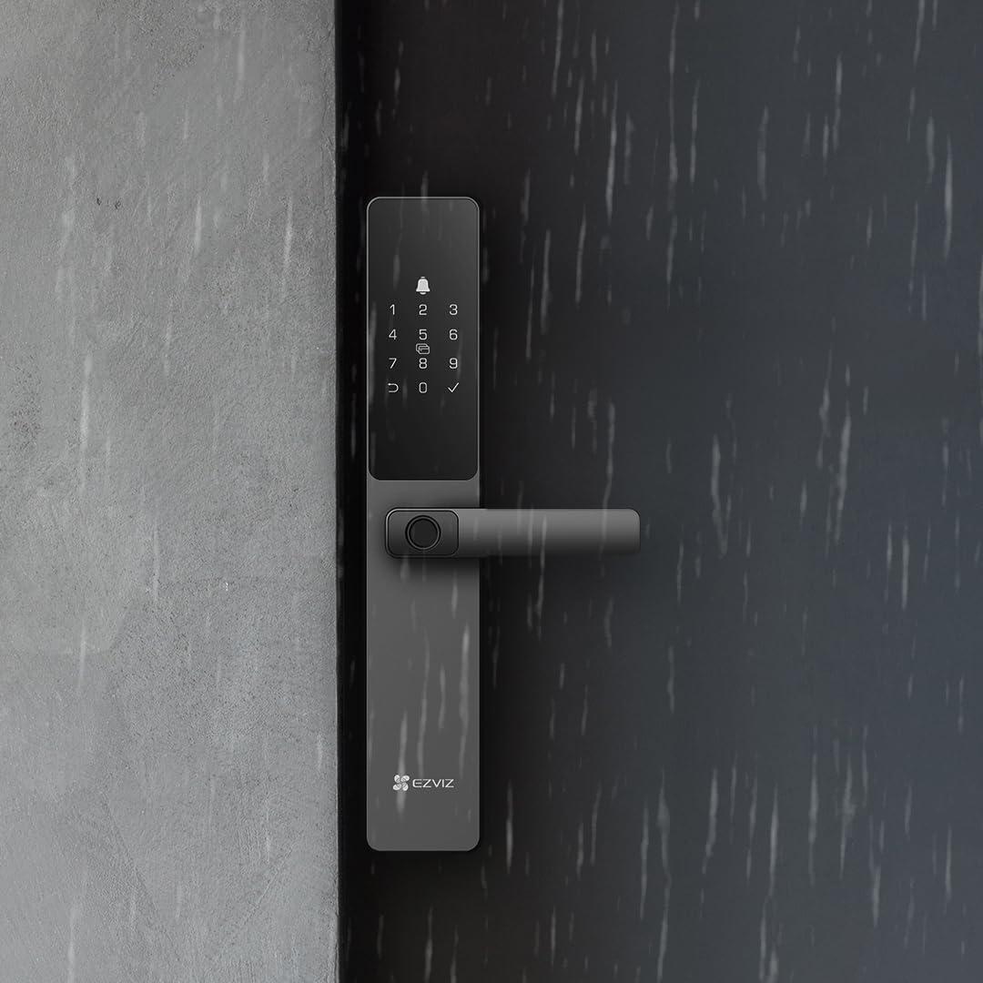 EZVIZ EZVIZ Smart Lock DL05, 7-in-1 Keyless Entry Door Lock, with Fingerprint Access – Secure Keyless Entry, Multiple Unlock Options, Instant Alerts, Weather-Resistant, Child Safety Privacy Control, Black | CS-DL05 - product view 2 of 5