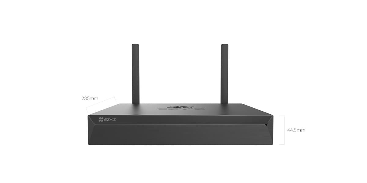 EZVIZ X5S Wireless High Performance 4 Channel NVR, HDMI & VGA Outputs, Up to 3K Video, Wi-Fi Range Up to 100 m, Supports ONVIF Conformant Camera, Up to 8TB Storage | CS-X5S-R100-4W