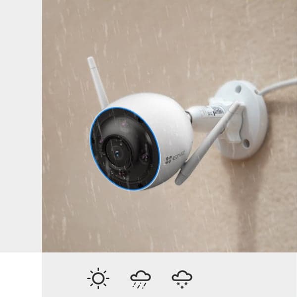 EZVIZ Ezviz H3 3K Smart Home Camera, Color Night Vision, Two Way Talk, AI Powered Human, Supports Local Micro SD Card, Active Defense, Vehicle Shape Detection, 2.4Ghz Wifi Connectivity, White | CS-H3 - product view 2 of 5