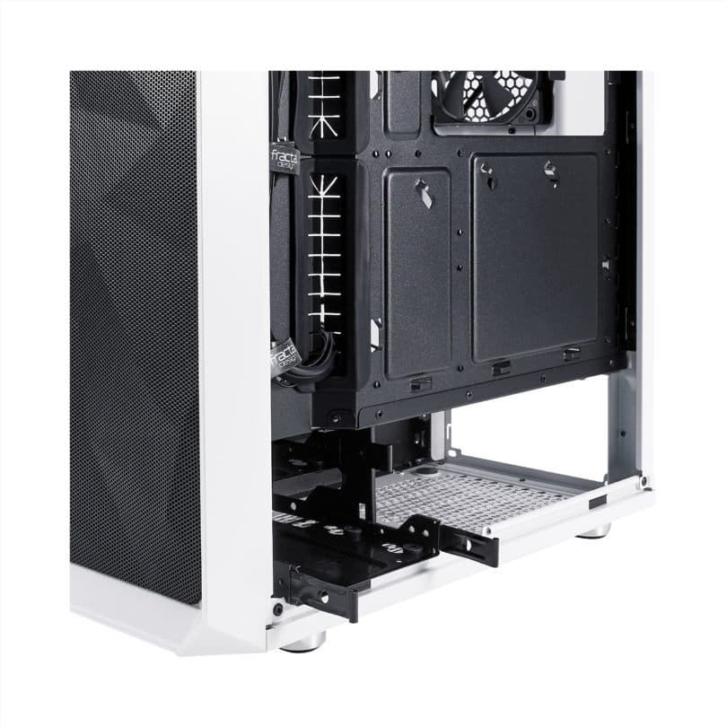 Fractal Design Fractal Meshify C Tempered Glass Computer Case,  ATX, mATX, ITX Motherboard compatibility, 7 slots, 3x Dedicated 2.5" drive capacity, 7 fan mounts, Both side panels, SSD brackets, Both side panels, SSD brackets, Dust filters | FD-CA-MESH-C-WT-TGC  - product view 3 of 15