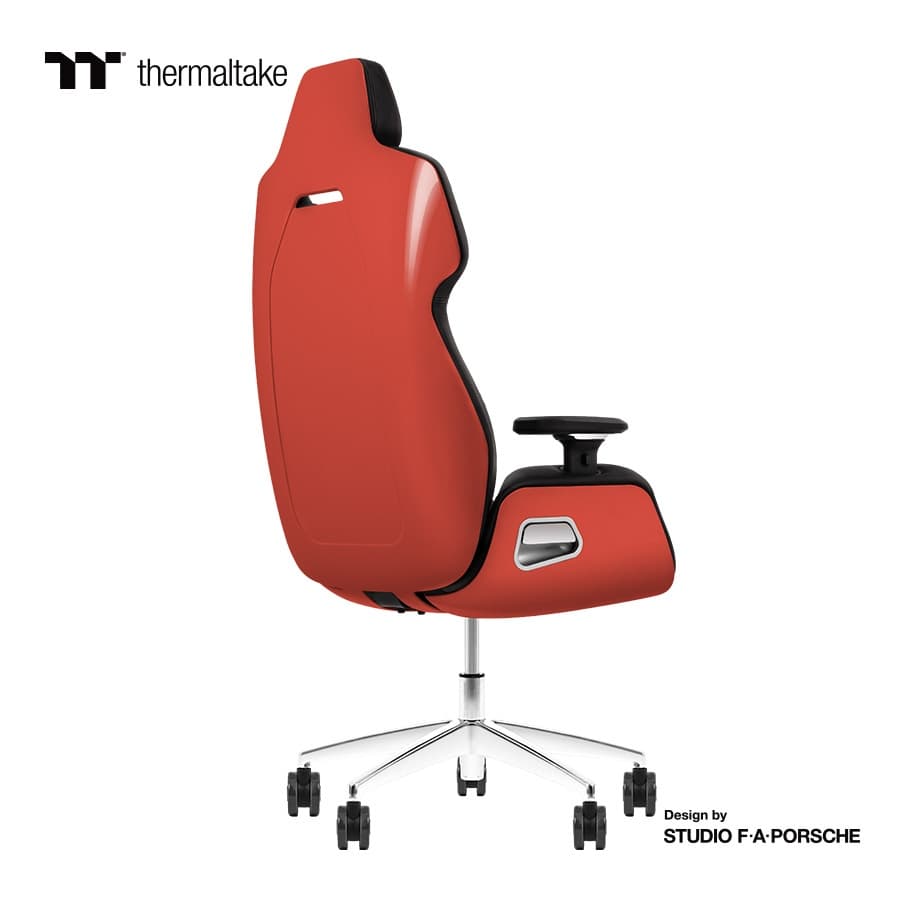 Thermaltake Argent E700 Real Leather Gaming Chair, Design by Studio F. A. Porsche, 4D Adjustable Armrests, Wire-Control Mechanism, 4 Gas Lift-Flaming Orange - product view 1 of 6