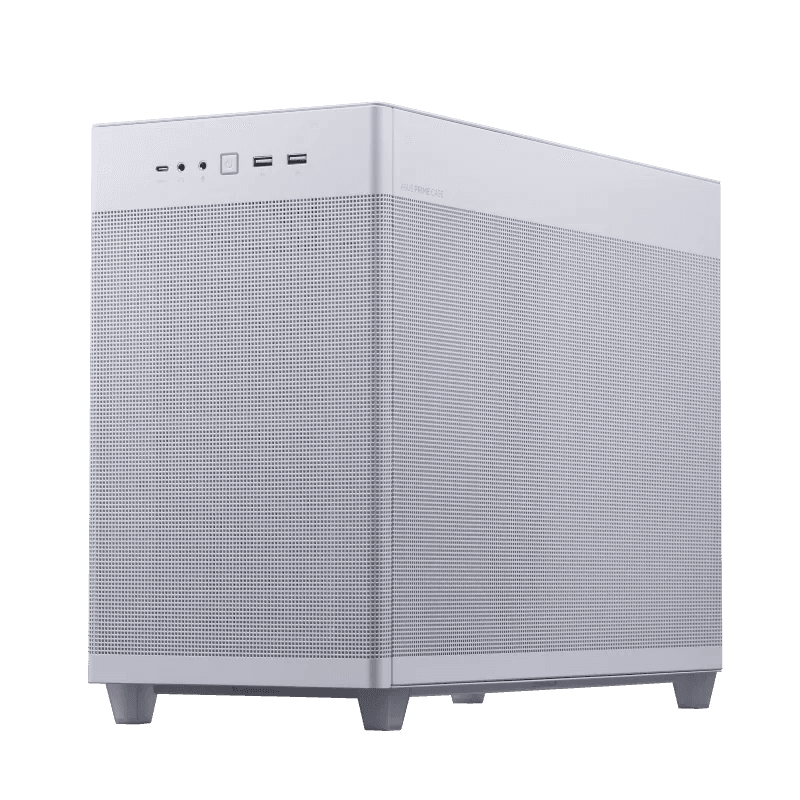 Asus Asus AP201 Prime Mesh White Edition 33L MicroATX Case, Tool-Free Side Panels, Quasi-Filter Mesh, With Support For 360mm Coolers,338mm Graphics Cards, Standard ATX PSU's, White | 90DC00G3-B39000 - product view 2 of 9