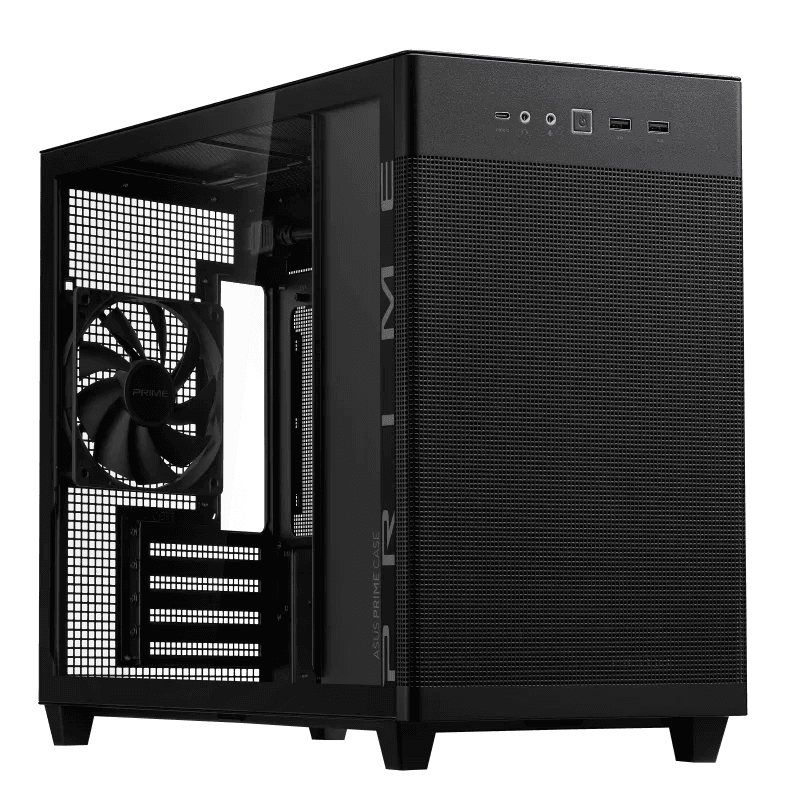 ASUS Prime AP201 Tempered Glass MicroATX Computer Case, Removable Dust Filter, Up to 360mm Radiator Support, Up to 4 Fans, Black | 90DC00G0-B39010 – Buy Online