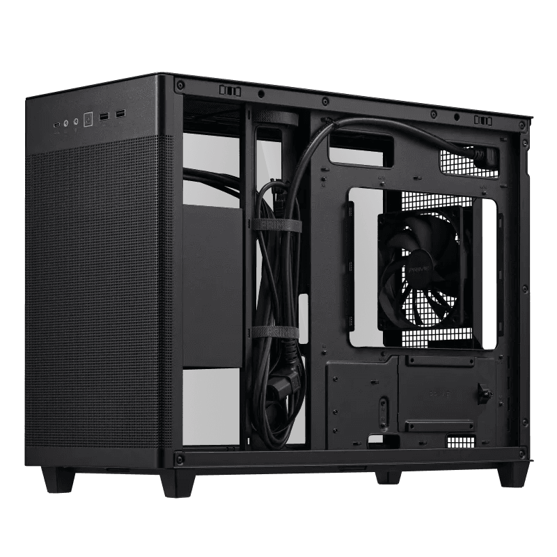 Asus ASUS Prime AP201 Tempered Glass MicroATX Computer Case, Removable Dust Filter, Up to 360mm Radiator Support, Up to 4 Fans, Black | 90DC00G0-B39010 - product view 2 of 10