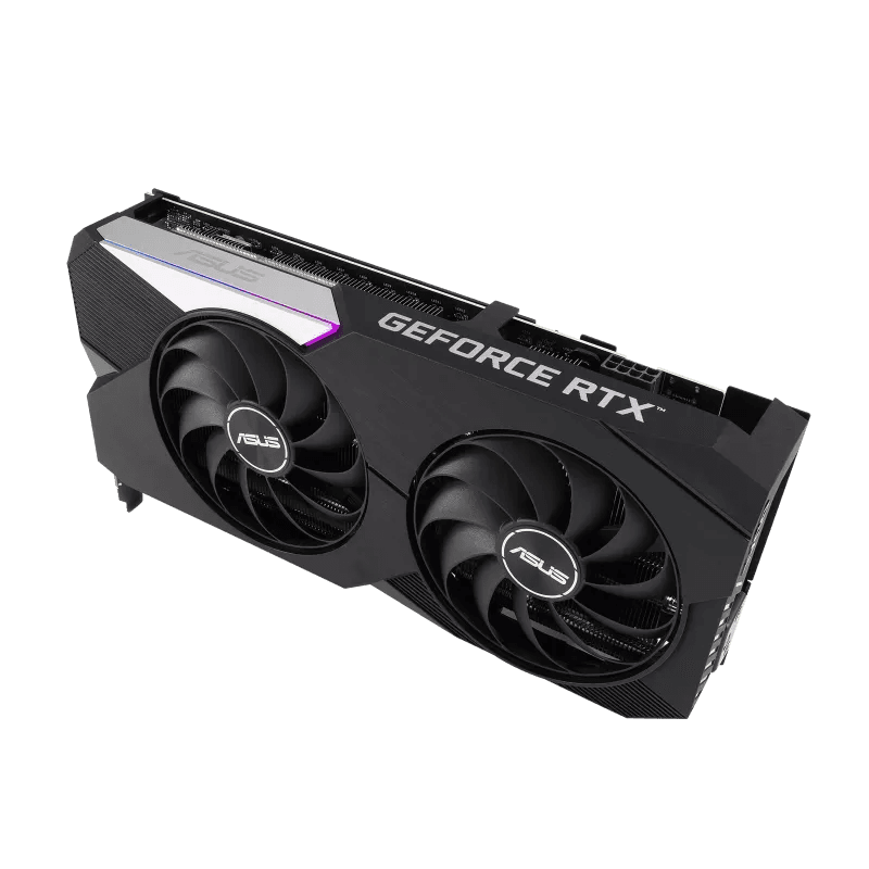 Asus Dual GeForce RTX 3060 Ti OC V2 DUAL-RTX3060TI-O8G-V2 8GB GDDR6 Graphics Card, 256bit, 1710 MHz, PCIe 4.0, 2x HDMI, 3x DisplayPort (LHR) | 90YV0G1J-M0NA00 - product view 1 of 7