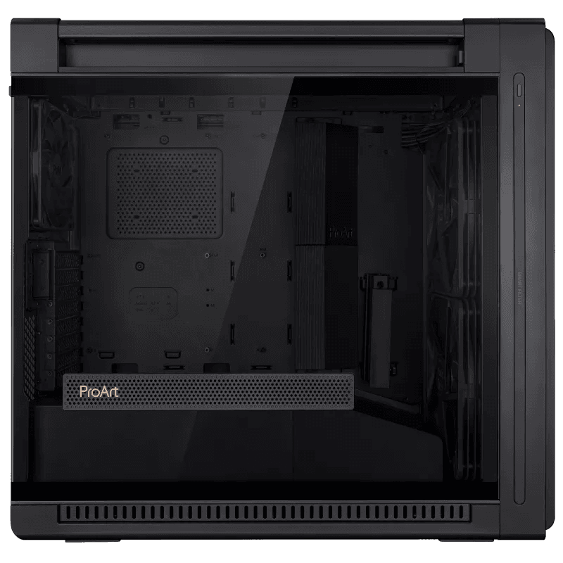 Asus Asus ProArt PA602 Gaming E-ATX Computer Case, 2x 200mm & 1x 140mm Pre-Installed Fans, Up to 420mm Radiator & 6x Fans Support, Dual Air Deflectors, 15.5mm Open Grills, Black | 90DC00J0-B09000 - product view 2 of 7