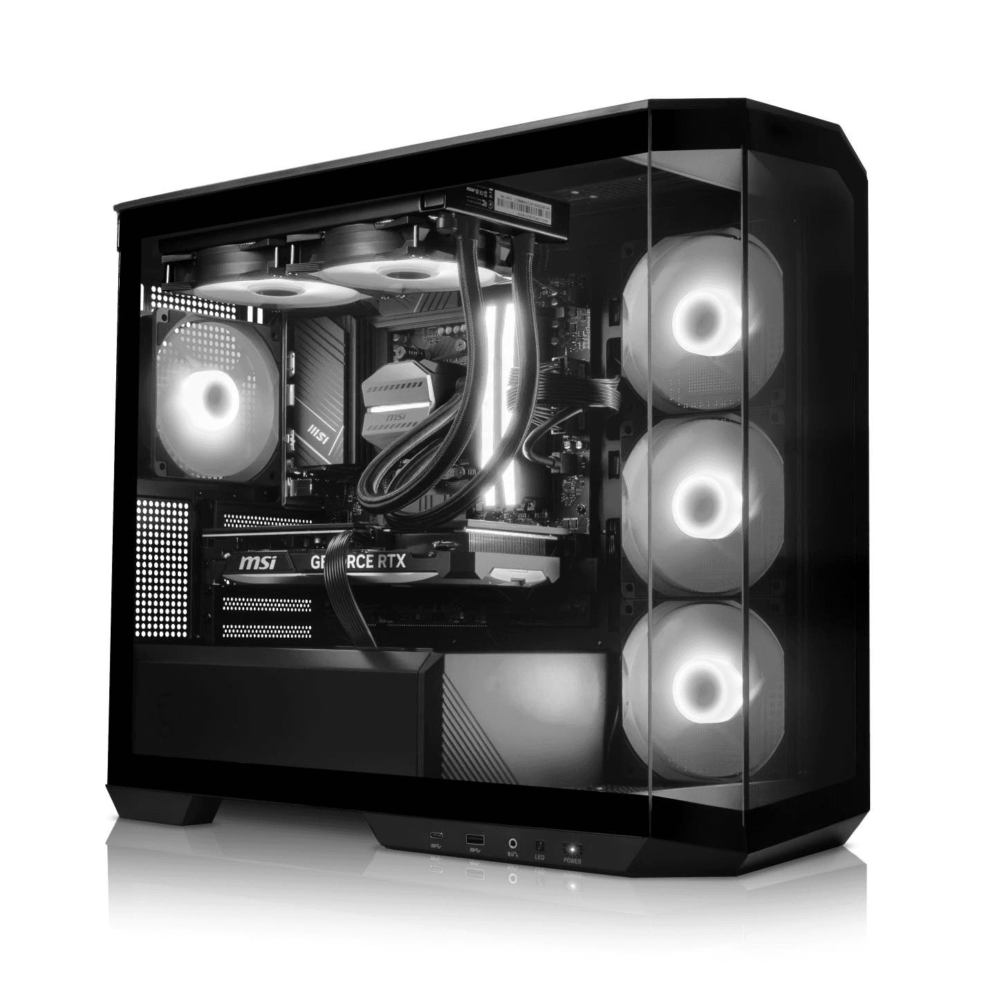 MSI High-end Professional Rendering & Gaming PC Powered By MSI: Core i9 14900KF, RTX 5070, 32GB DDR5, 1TB NVMe, Liquid Cooler, 750W Gen 5 - product view 1 of 1