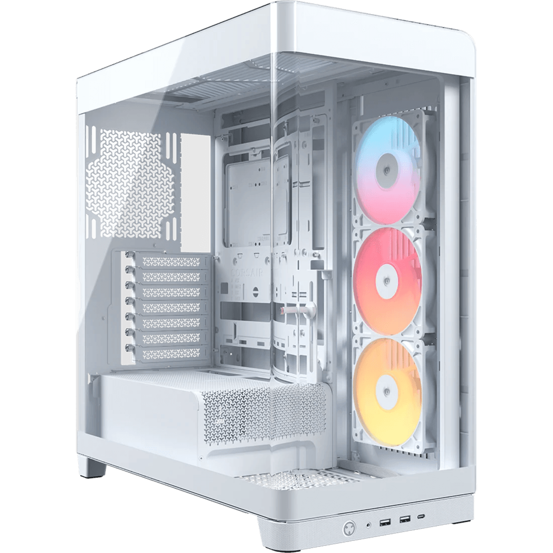 Corsair CORSAIR FRAME 4500X RS-R ARGB White Panoramic Mid-Tower Case, Curved Glass, 3x Reverse Fans, Reverse-Connector Support, White | CC-9011315-WW - product view 1 of 8