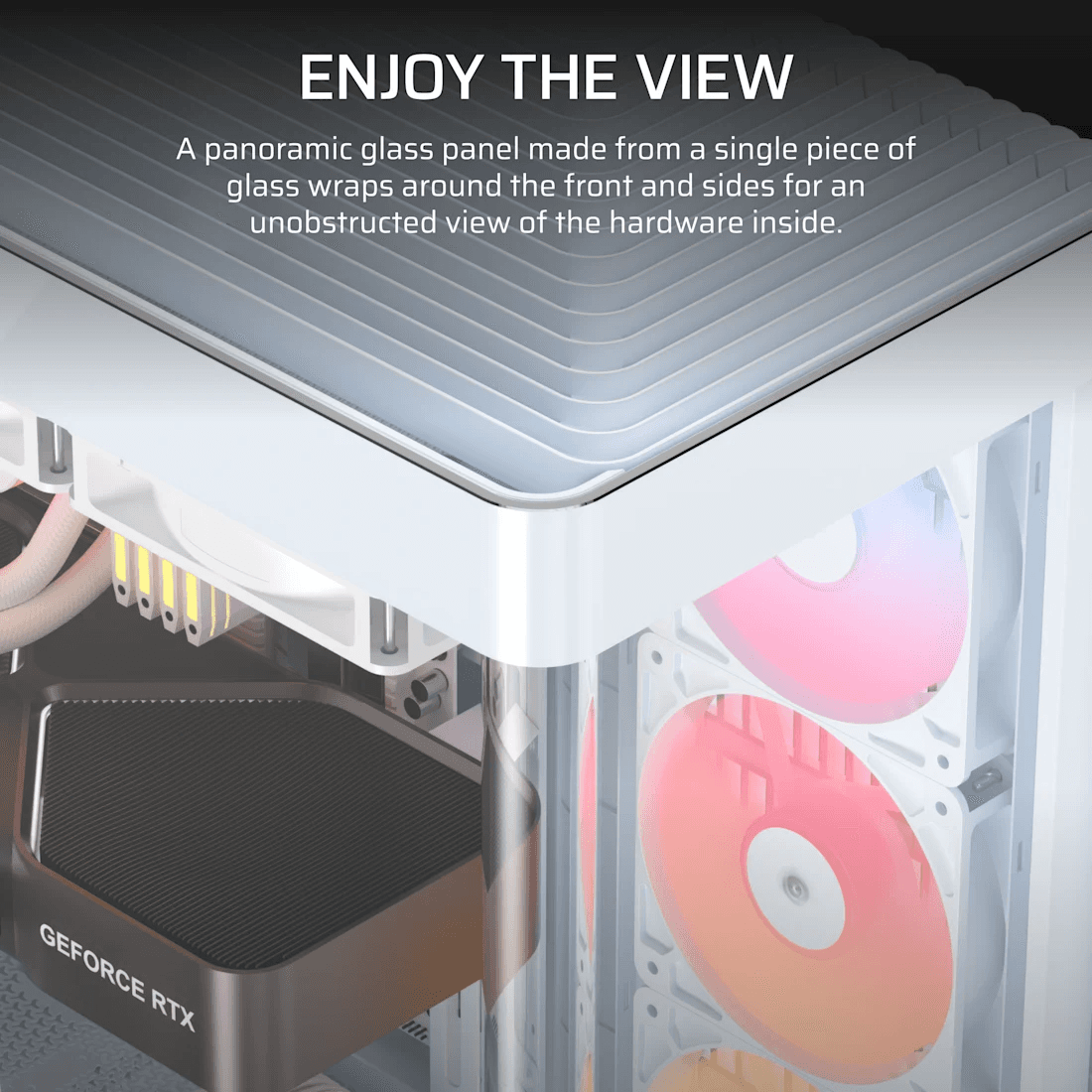 Corsair CORSAIR FRAME 4500X RS-R ARGB White Panoramic Mid-Tower Case, Curved Glass, 3x Reverse Fans, Reverse-Connector Support, White | CC-9011315-WW - product view 2 of 8