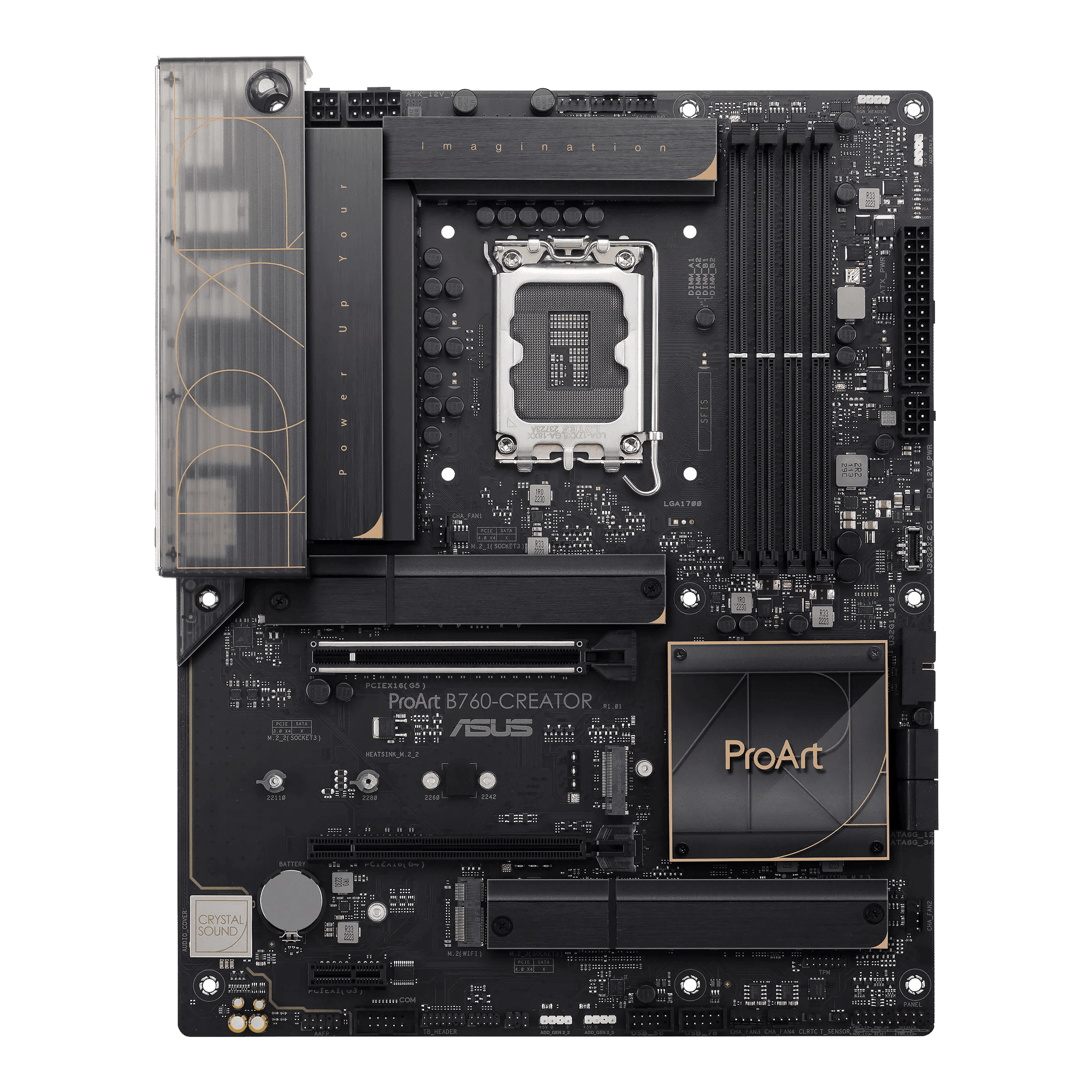 Asus ProArt B760-CREATOR DDR5 Motherboard, LGA1700 Socket, Intel B760 Chipset, M.2 Heatsink, PCIe 5.0, Thunderbolt 4 Header, 2.5G + 1G LAN, Max Memory 128GB 4xDIMM | 90MB1F20-M1EAY0
