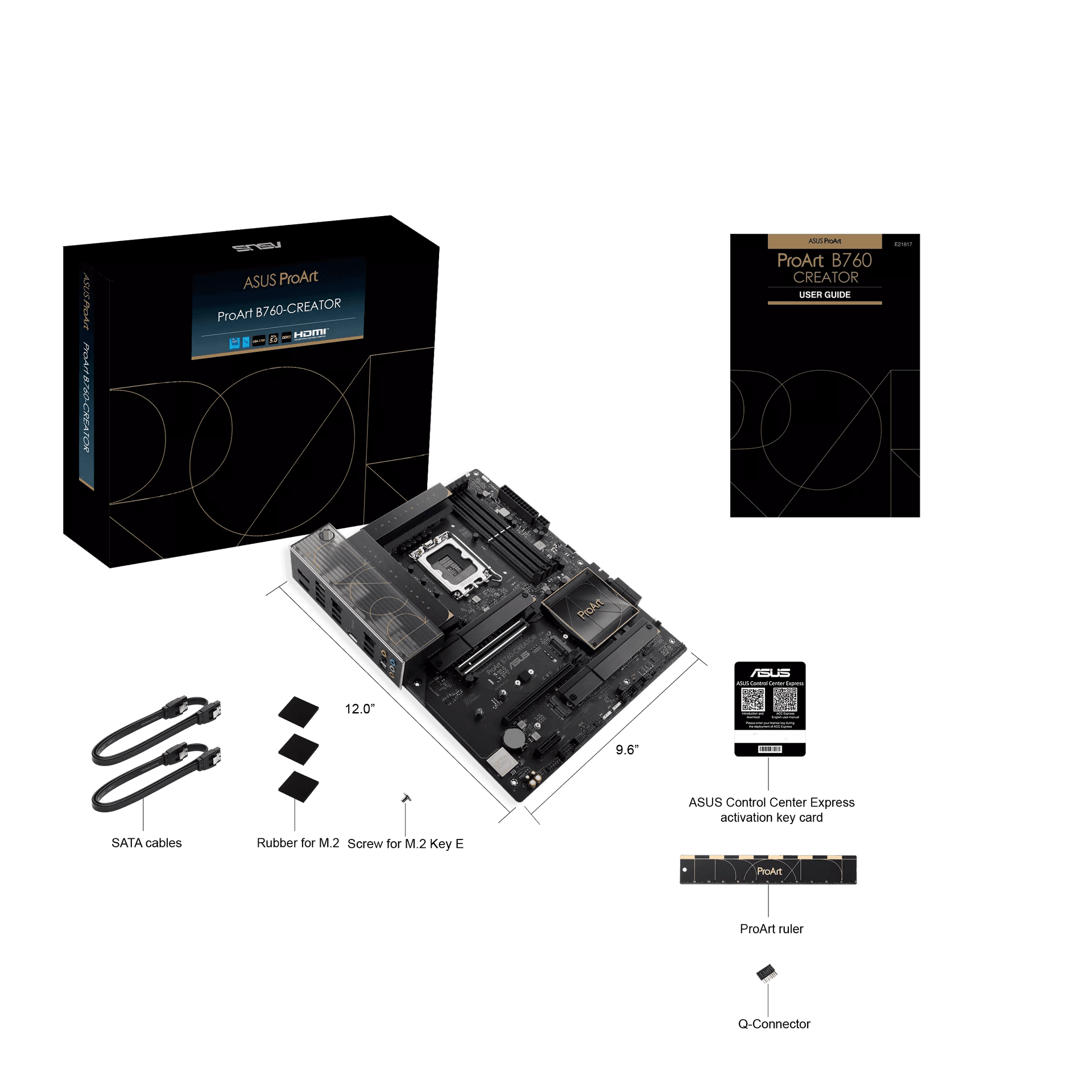 Asus Asus ProArt B760-CREATOR DDR5 Motherboard, LGA1700 Socket, Intel B760 Chipset, M.2 Heatsink, PCIe 5.0, Thunderbolt 4 Header, 2.5G + 1G LAN, Max Memory 128GB 4xDIMM | 90MB1F20-M1EAY0 - product view 2 of 7