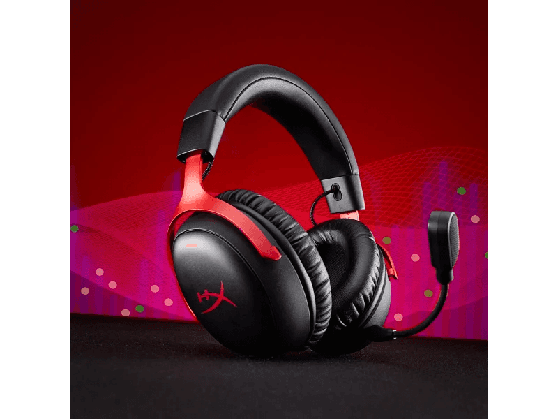 HyperX HyperX Cloud III S Wireless Black-Red Gaming Headset, 2.4GHz Wireless, Bluetooth, or Instant Pair, Up to 120 Hours Battery Life, PC, Mac, PS5, and Mobile | A59Z0AA - product view 3 of 7
