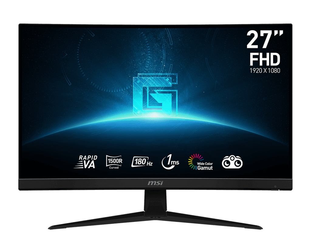 MSI MSI G27C4 E3 Curved Gaming Monitor, 27inch, VA Panel, 1920 x 1080 (FHD), 16:9, 180 Hz, 1ms Fast Response, 1500R, Frameless, Wide Color Gamut, Anti-Flicker and Less Blue Light | 9S6-3CA91T-224 - product view 1 of 4