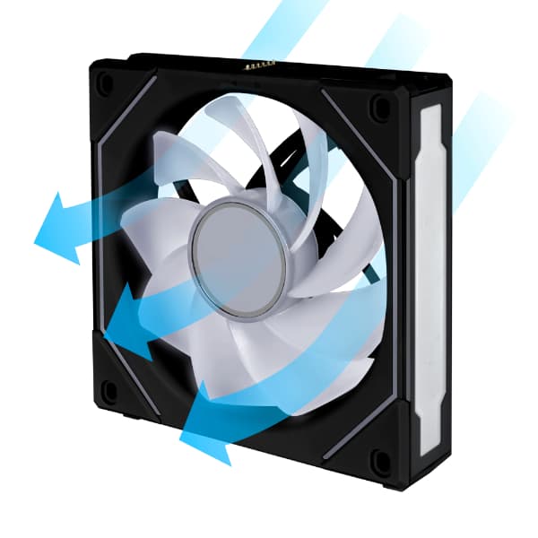LIAN LI LIAN LI UNI FAN SL-INF 120 RGB REVERSE BLADE Revolutionized Daisy-Chain ARGB Fan, 40 LEDs in each fan, Software Controller fan speed / LED lighting, High Static pressure when running high RPM, 2100 RPM, 63.6 CFM, 32 dBA  | G99.12RSLIN1B.00 - product view 3 of 4