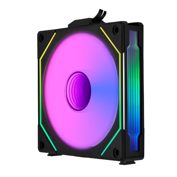 LIAN LI LIAN LI UNI FAN SL-INF 120 RGB REVERSE BLADE Revolutionized Daisy-Chain ARGB Fan, 40 LEDs in each fan, Software Controller fan speed / LED lighting, High Static pressure when running high RPM, 2100 RPM, 63.6 CFM, 32 dBA  | G99.12RSLIN1B.00 - product view 1 of 4