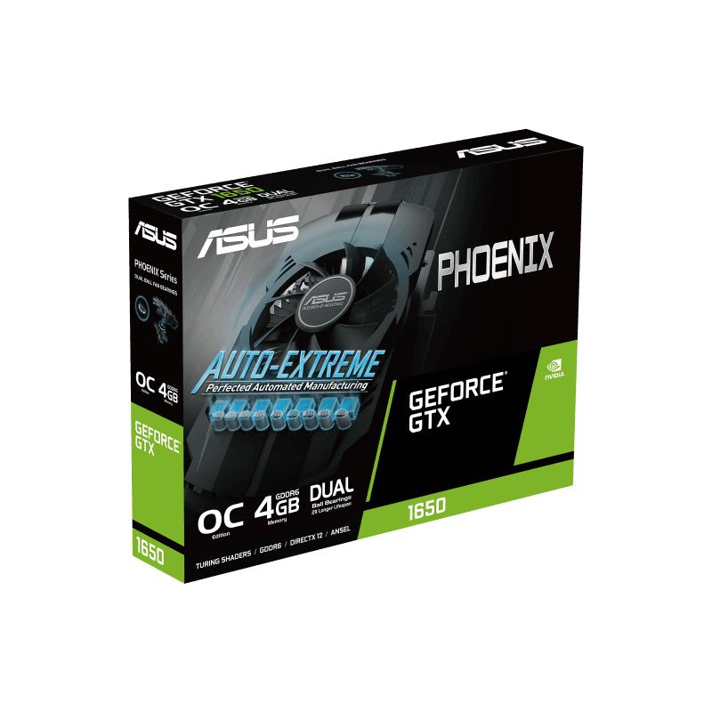 Asus Asus Phoenix GeForce GTX 1650 OC 4GB GDDR6 Graphics Card | 90YV0EH2-M0NA00 - product view 3 of 3
