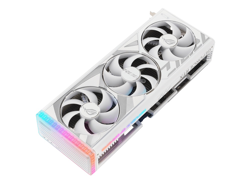 Asus ASUS ROG STRIX GAMING RTX 4090 OC Graphics Card, 24GB GDDR6X 384-bit Memory, 16384 CUDA Cores, 2610 MHz Engine Clock, 21Gbps Memory Speed, PCI E 4.0, 2x HDMI, 3x DP, HDCP, White | 90YV0ID2-M0NA00  4090 WHITE  - product view 3 of 5
