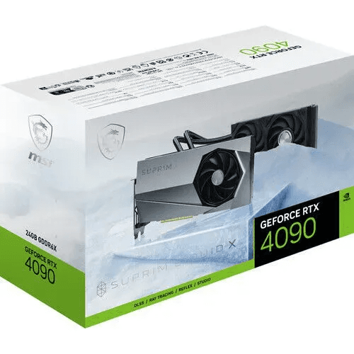 MSI MSI NVIDIA GeForce RTX 4090 SUPRIM LIQUID X 24G Graphic card, 24GB GDDR6X, PCI Express Gen 4, DisplayPort x 3, 7680x4320px, 16384 Units CUDA CORES | 912-V510-007 - product view 3 of 7