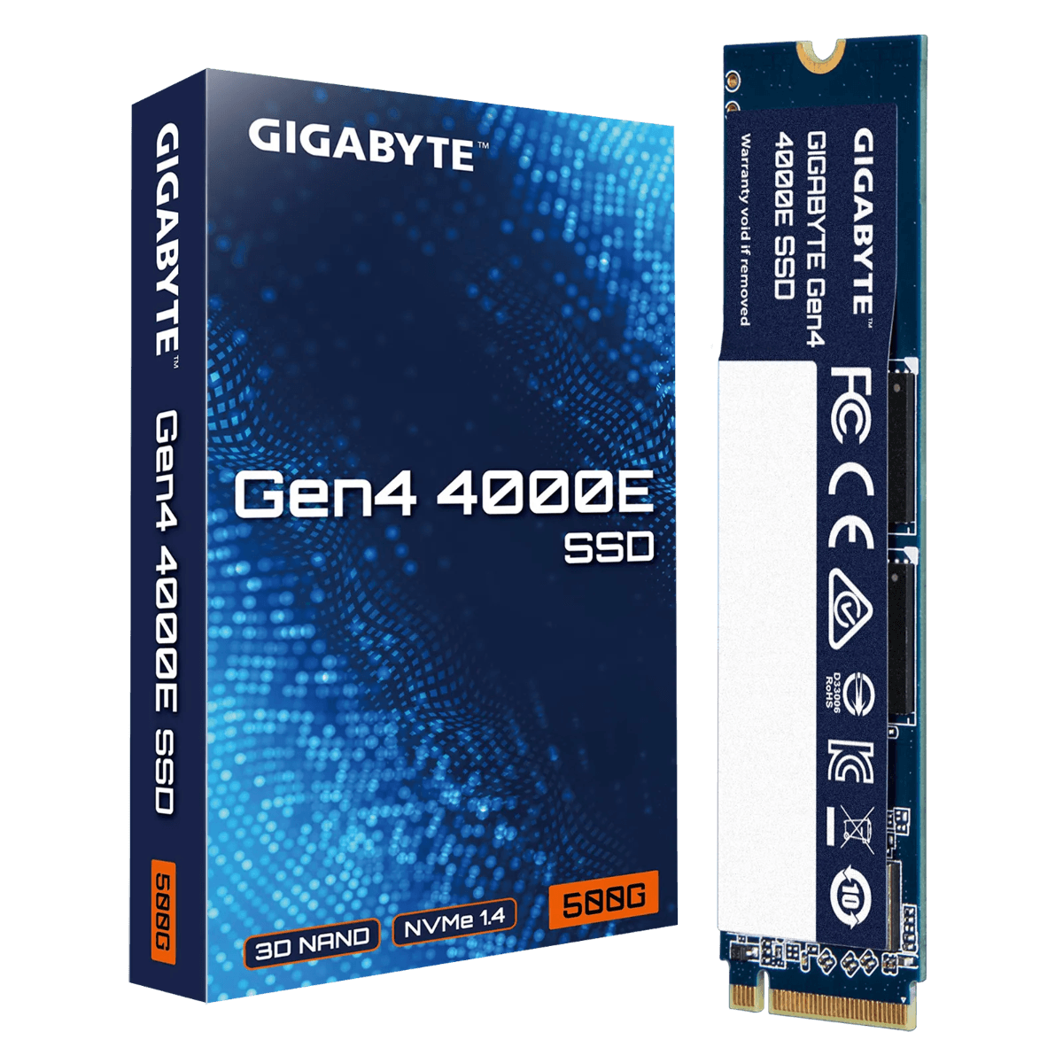 GIGABYTE Gen4 4000E SSD 500GB, Up to 4000 MB/s Sequential Read speed, PCI Express 4.0x4, NVMe 1.4 | G440E500G