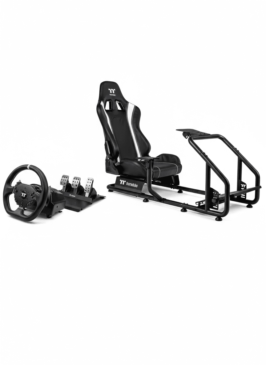 Thermaltake Thermaltake GR300 Professional Racing Simulator Cockpit Bundle | G6 Direct Drive Wheel | Single Monitor Stand | Black Steel - product view 3 of 3