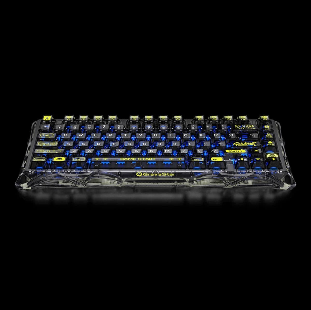 Gravastar GravaStar Mercury K1 Lite Mechanical Gaming Keyboard, 75% Gasket Hot Swappable Custom Keyboard, Pre-lubed Linear Switches Mechanical Keyboard, RGB Backlit Wireless Keyboard - Transparent Black | GS K1 LITE_XTAL_BLK - product view 2 of 14