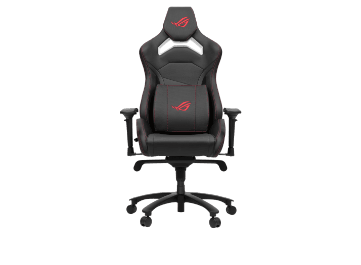 Asus ASUS ROG SL 300 Chariot Core gaming chair in racing-car style, featuring an adjustable high-density foam headrest, memory-foam lumbar support, 4D armrests, tilt mechanism and durable class 4 gas lift | 90GC00D0-MSG010 - product view 1 of 3