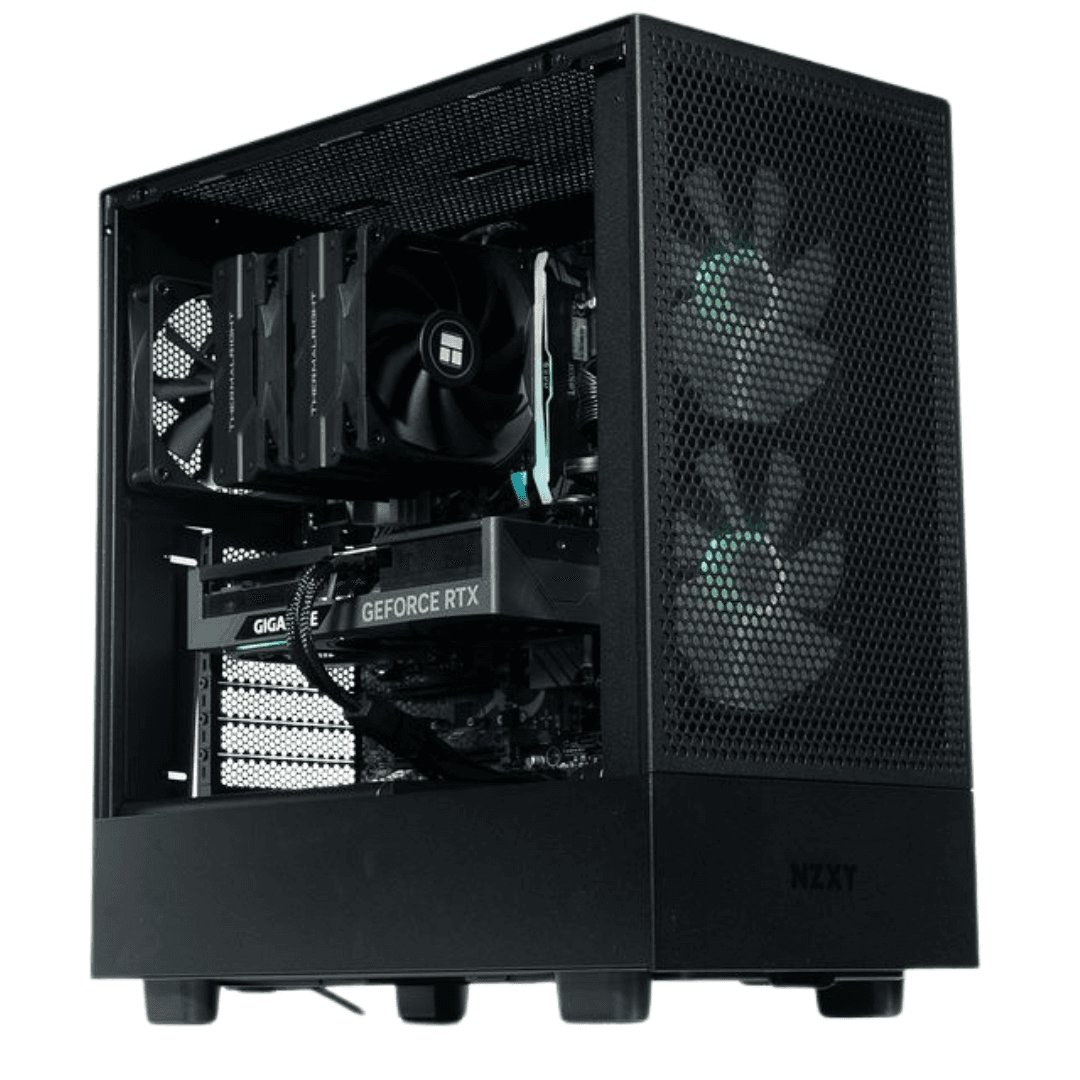 NZXT H5 Flow NZXT Gaming PC, AMD Ryzen 5 5600X 6 Cores 12 Threads,  32GB DDR4 RAM 3600MHz, NVIDIA 4060 8GB, 1TB SSD, 650W PSU, 120mm CPU AIR Cooler, Wi-Fi + BT - product view 2 of 3