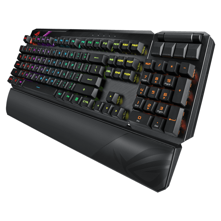 Asus Asus MA02 Rog Claymore II Wireless Modular Mechanical Gaming Keyboard, Detachable Numpad, RX Red Switches, Aura Sync, 2.4 Ghz, USB 2.0,English Arabic, Black | 90MP01W0-BKCA00 - product view 1 of 3