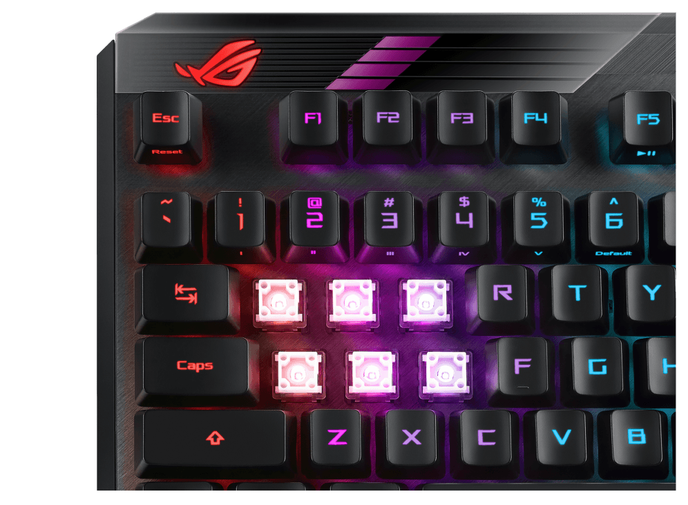 Asus Asus MA02 Rog Claymore II Wireless Modular Mechanical Gaming Keyboard, Detachable Numpad, RX Red Switches, Aura Sync, 2.4 Ghz, USB 2.0,English Arabic, Black | 90MP01W0-BKCA00 - product view 3 of 3