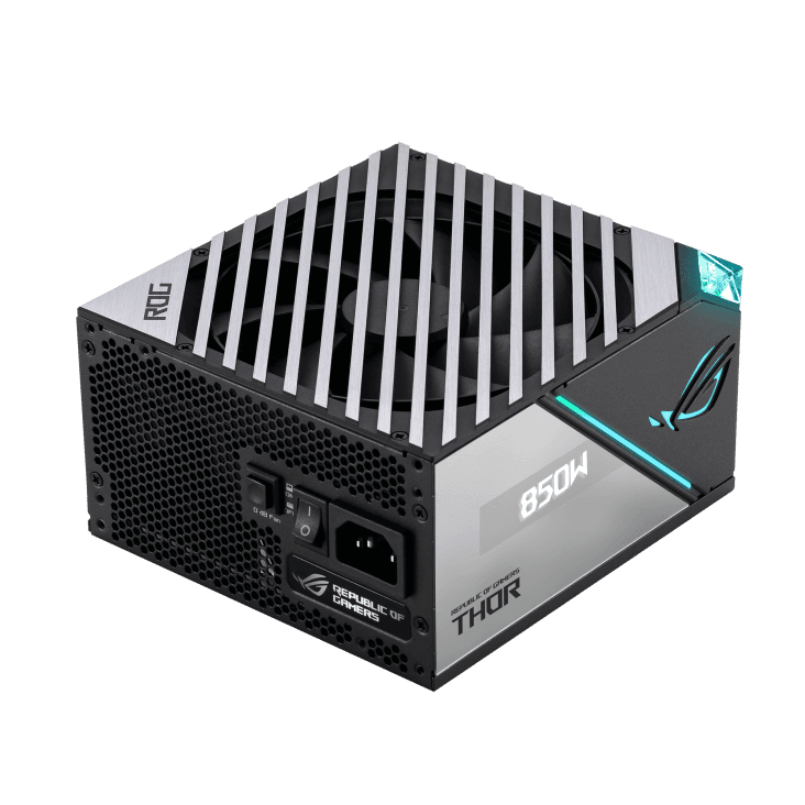 Asus ASUS ROG THOR 850W Platinum II Fully Modular Power Supply, 80 Plus Platinum,135mm Wing-blade Fan with PWM Control, ROG Heatsinks, OLED Display, Aura Sync, Low-ESR Capacitors | 90YE00L2-B0NA00 - product view 3 of 6