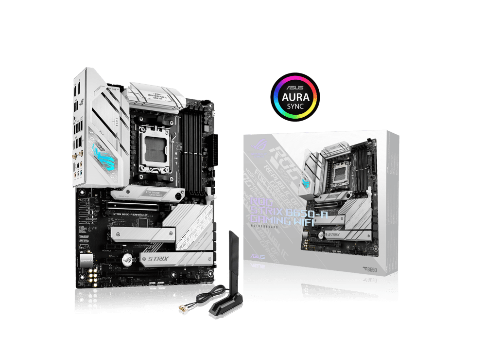 Asus Rog Strix B650-A Gaming Wi-Fi ATX DDR5 Motherboard, AMD Socket AM5, B650 Chipset, 2.5Gb Ethernet, Bluetooth, WiFi 6E 6GHz, Max 128GB 4xDIMM Memory, PCIe 4.0x16, 3xM.2 Slot | 90MB1BP0-M0EAY0