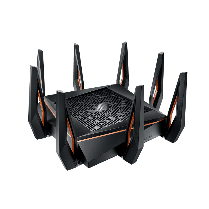 Asus ASUS ROG Rapture GT-AX11000, Tri-Band 10 Gigabit WiFi Router, Aiprotection Lifetime Security, AiRmesh Compatible for Mesh WIFI System, World???s first 10 Gigabit Wi-Fi router, Wifi 6, Wireless 802.11Ax | 90IG04H0-MU9G00 - product view 2 of 8
