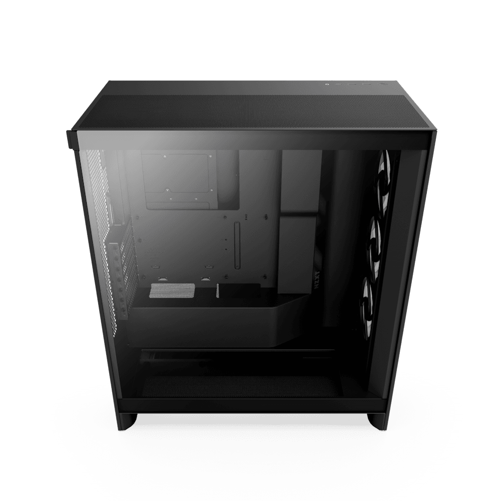 NZXT NZXT H7 Flow RGB Mid-Tower ATX Airflow Case with RGB Fans, Motherboard Support upto E-ATX, SGCC Steel, Dark Tinted Tempered Glass, F360 RGB Core Single-frame Fan, Supports up to 420mm Radiator, 10-Fan Capacity, Black | CM-H72FB-R1 - product view 2 of 6