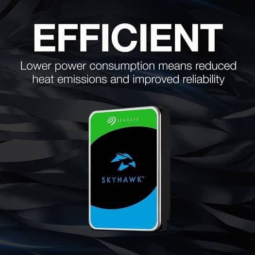 Seagate 8TB SkyHawk Surveillance SATA III 3.5" Internal Hard Drive, Up to 180 MB/s Sustained Transfer Rates, 1 Million Hours MTBF, 256MB Cache, 5400 RPM, Supports up to 64 HD Cameras | ST8000VX010 - product view 3 of 7