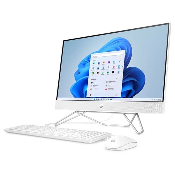 HP 27-cb1126nh AIO Bundle Desktop Computer, I5-1235U, 27" FHD Micro-edge IPS Display, 16 GB DDR4 RAM, 512 GB SSD, Intel Iris X??? Graphics, HP 225 Wired K/B & Mouse, Free DOS, White | 88X25EA#BH5
