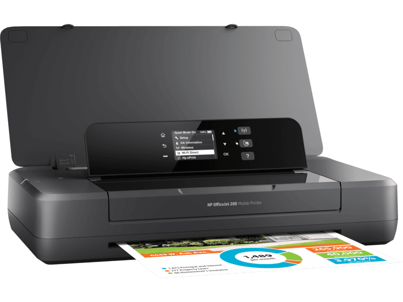 Hp HP OfficeJet 202 Color Portable Mobile Printer, Easy Business Printing, Up to 9 ppm Print Speed, Up to 1200 x 1200 dpi, Up to 50 Paper Input, 1 USB 2.0; Wi-Fi, Black | N4K99C - product view 2 of 4