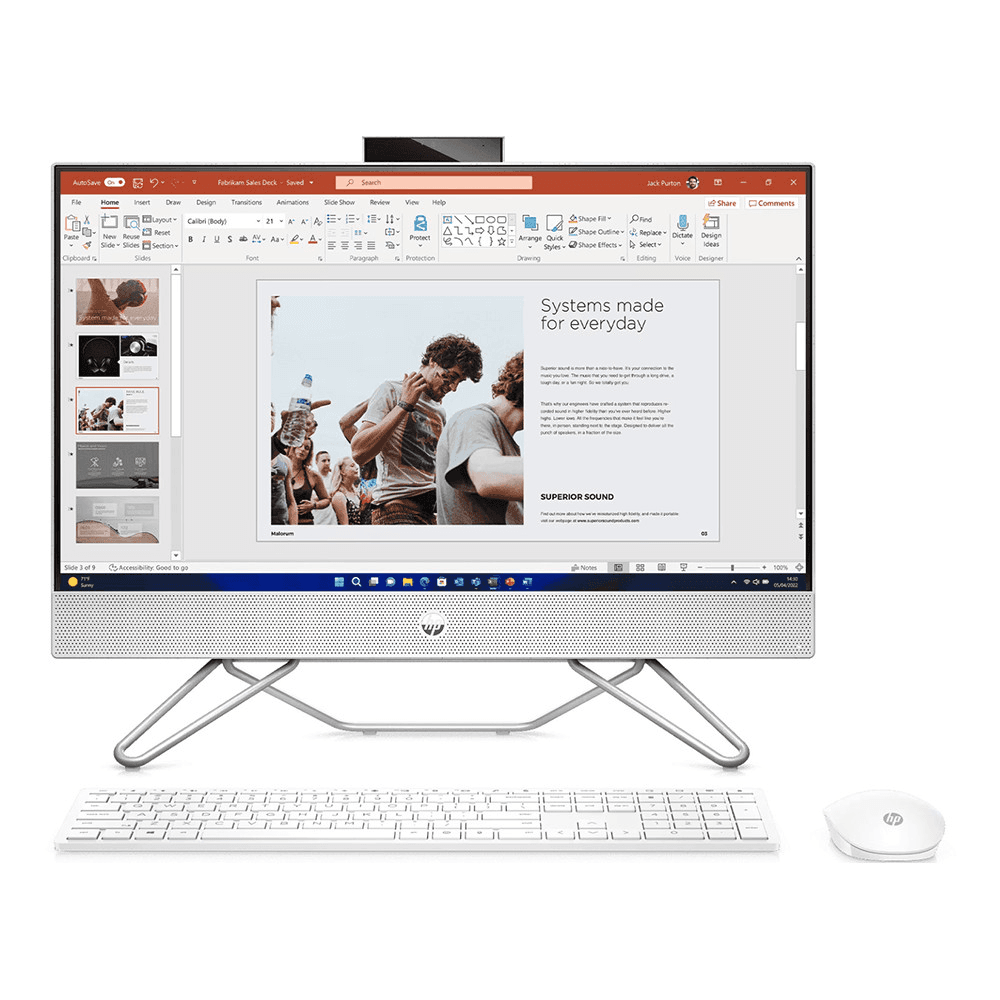 Hp HP AIO Pro One 240 G9 i7 12th Gen 16GB 512GB SSD 23.8 Inch FHD Display DOS, HP 125 Wired Keyboard, WiFi+BT, White - product view 3 of 5